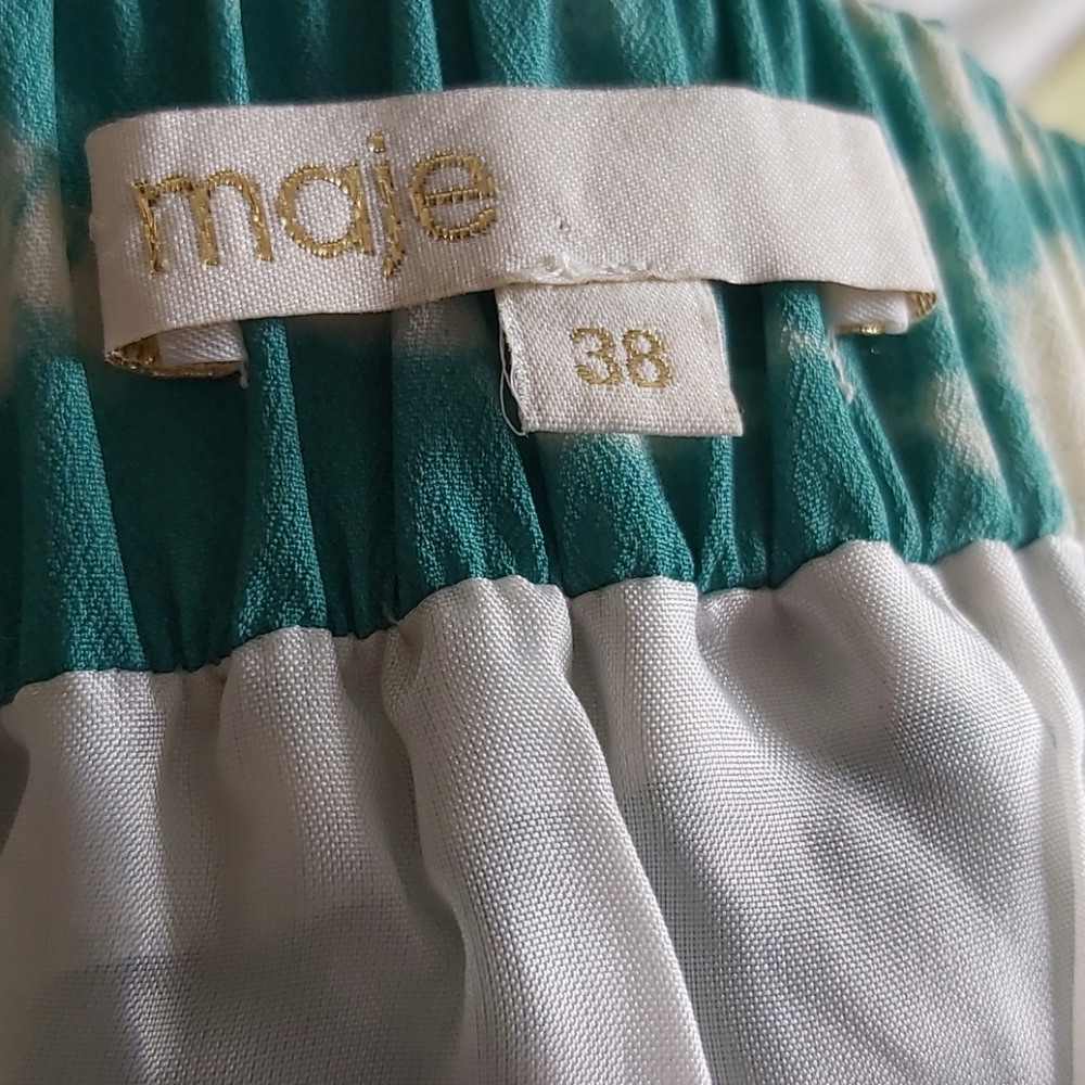 Maje Teal and Cream Tie-Dye Pencil Skirt - Picture 3 of 3